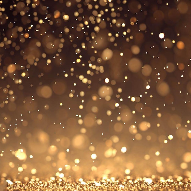 Background made up of sporadic golden glitter particles