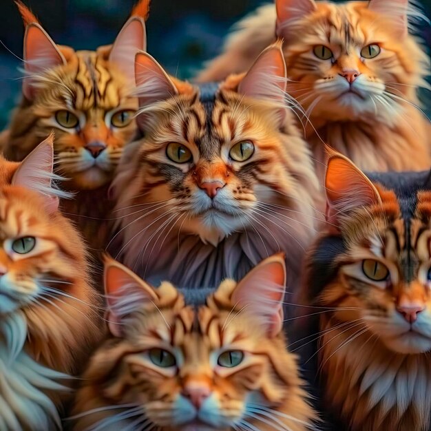 Background of many cats cute stray cats