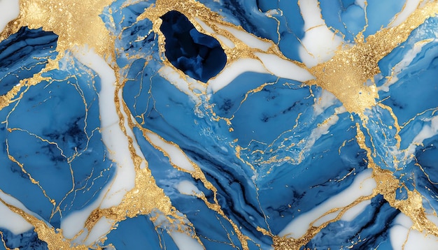 Background Marbe Blue and gold splatter