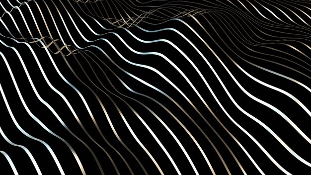 금속 텍스처 추상 곡선 패턴의 배경 3D 렌더링