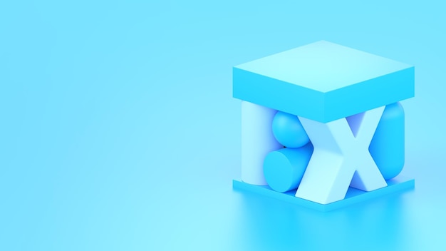 background minimal abstract figure square 3d render