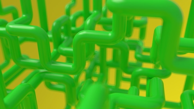 Foto sfondo modello astratto minimo di tubi rendering 3d