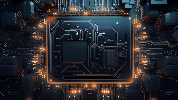 Background of modern interconnected circuit board AI generated