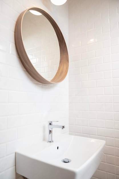 Background of modern sink in bathroom