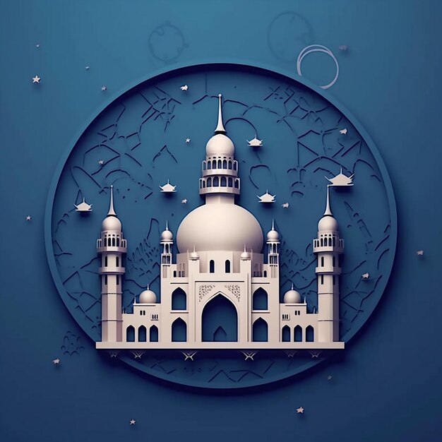 фон мечети луна звезды