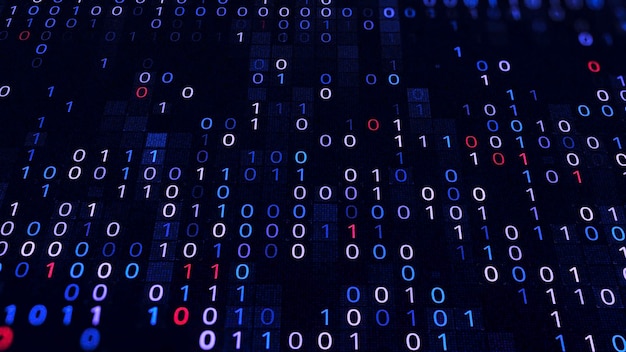 Background of multicolored binary codes animation beautiful background with multicolored numbers of