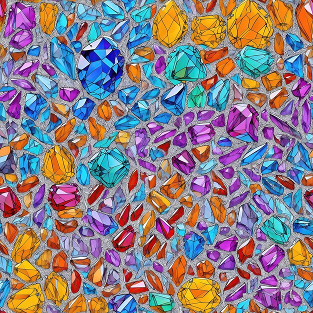 Photo background of multicolored colorfull shiny glass precious or semiprecious stones