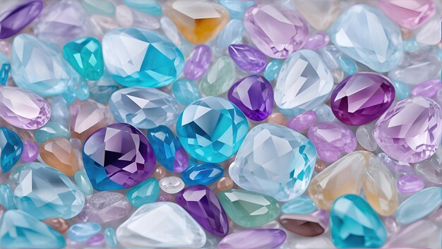 Background of multicolored colorfull shiny glass precious or semiprecious stones