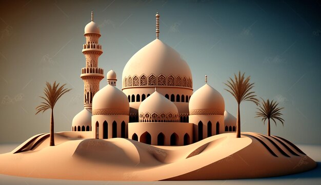 Background for muslim feast of the holy month of ramadan kareem with generated ai