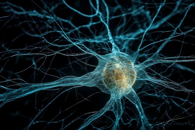 神経接続の背景 医学と現代テクノロジーの概念 生成 AI