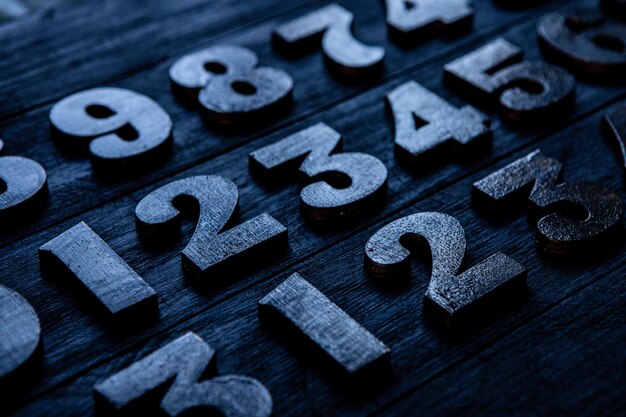 Foto sulla base dei numeri da zero a nove la consistenza dei numeri il concetto di dati finanziari la matematica