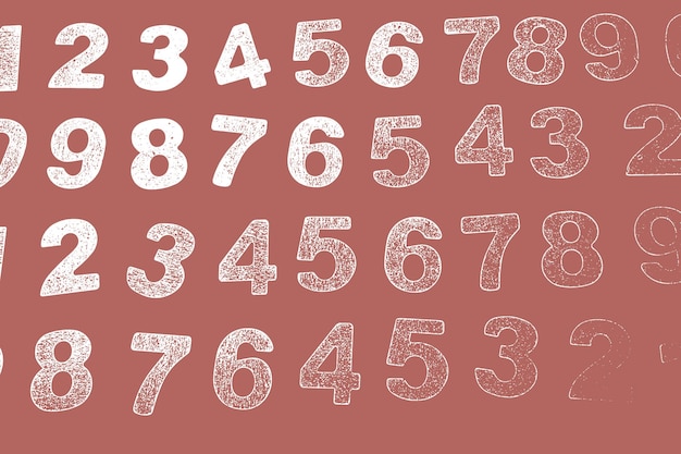 Foto sfondio dei numeri da zero a nove testualità dei numeri