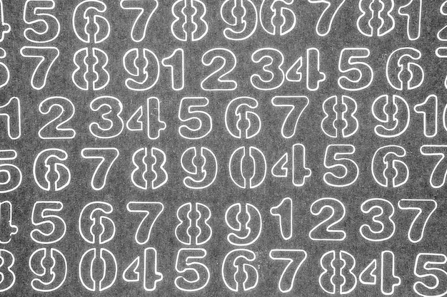 Photo background of numbers from zero to nine