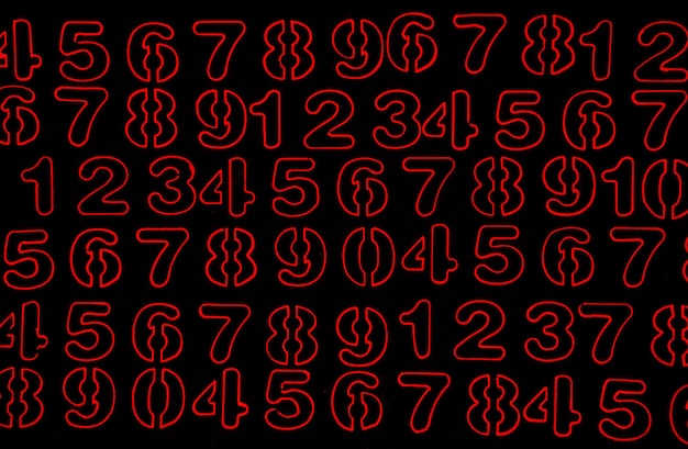 Photo background of numbers from zero to nine