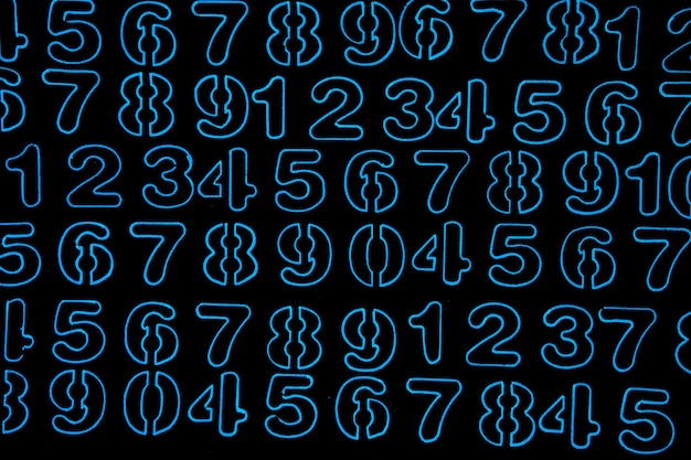 Photo background of numbers from zero to nine