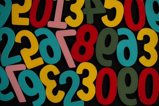 Photo background of numbers from zero to nine