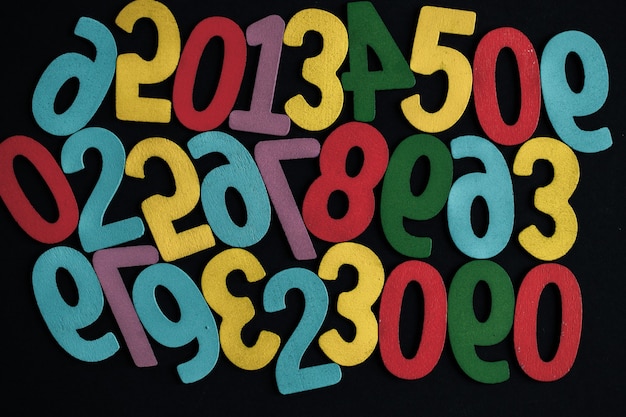 Photo background of numbers from zero to nine