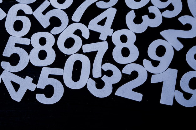 Photo background of numbers from zero to nine