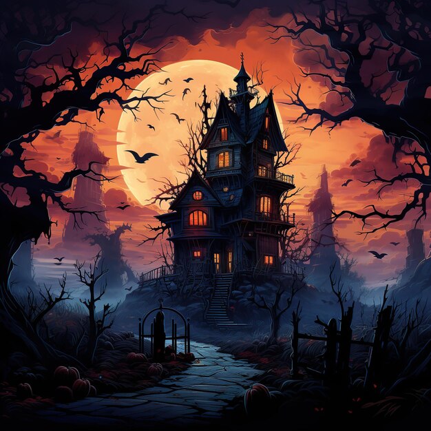 background_of_a_haunted_house