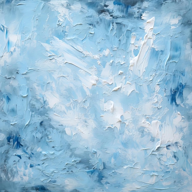 Фото Фон деталей синей масляной живописи белый фон, нарисованный штрихами щетки красивый стильный красочный фон