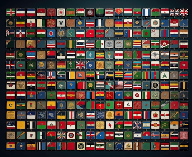 사진 세계 각국의 국기 배경