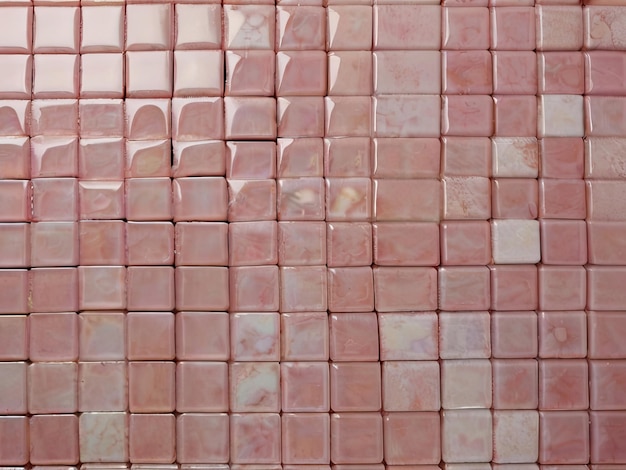 사진 핑크색 세라 타일의 배경 주방 또는 욕실을 위한 핑크 색의 빈티지 세라타일