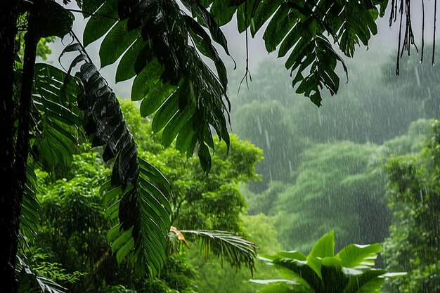 写真 熱帯雨林の背景