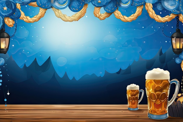 Photo background of oktoberfest bavarian flag oktoberfest or octoberfest