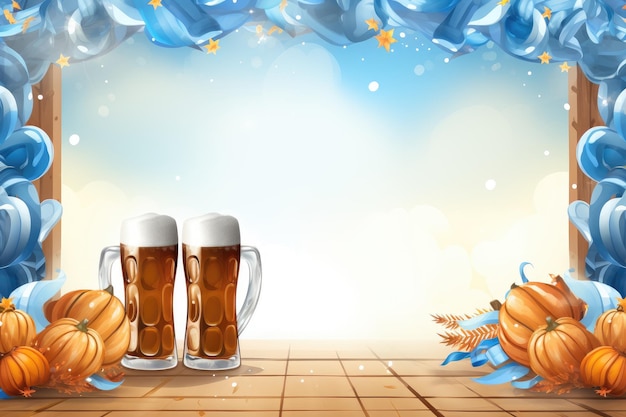 Background of Oktoberfest Bavarian flag Oktoberfest or Octoberfest