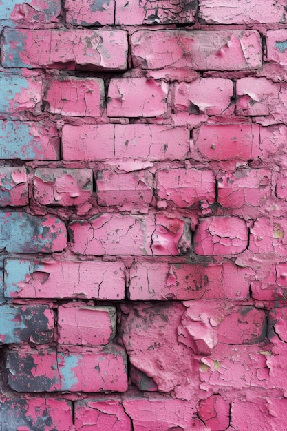 오래된 분홍색 벽돌 벽의 배경