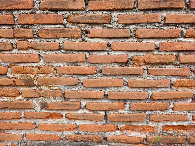 Photo background of old red brick wall in the wall of old building