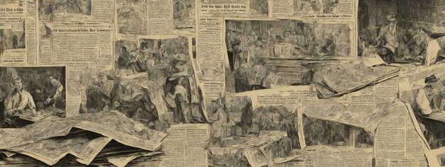 Photo background of old vintage newspapers