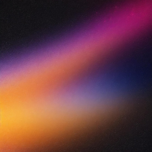 Photo background orange purple blue yellow pink glowing abstract grainy color gradient shape on black nois...