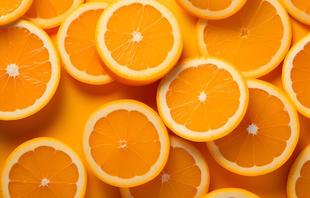 Photo background of orange slices top view