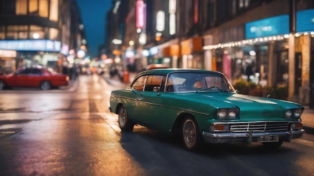 Background of a out of focus wallpaper of an urban scene with cars