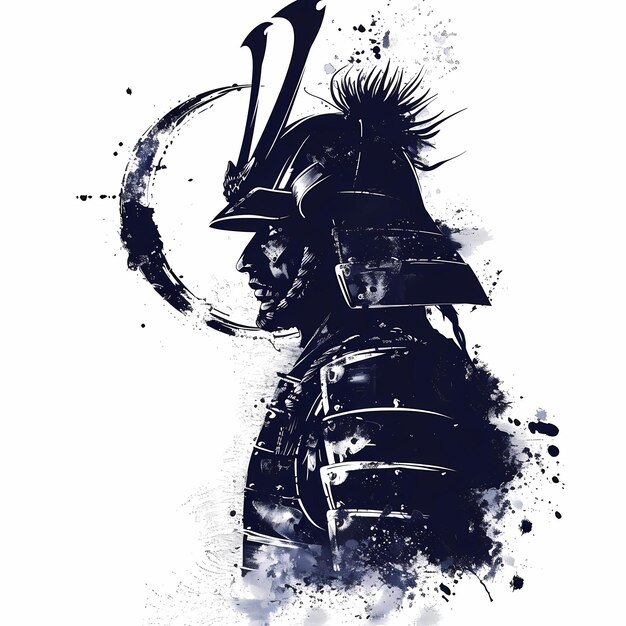 Photo background painting with the image of a samurai