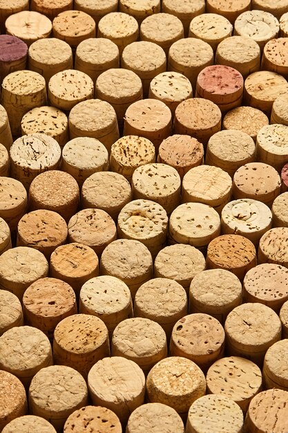 Background pattern of wine bottles corks