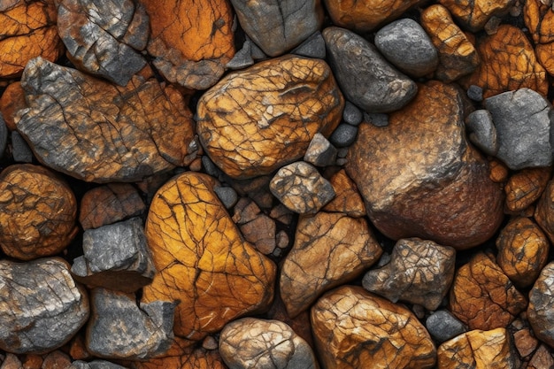 Photo background of pebbles texture of stones closeup