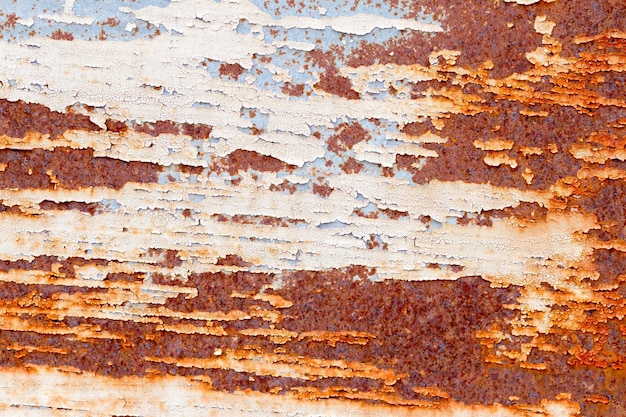 A background of peeling paint and rusty old metal