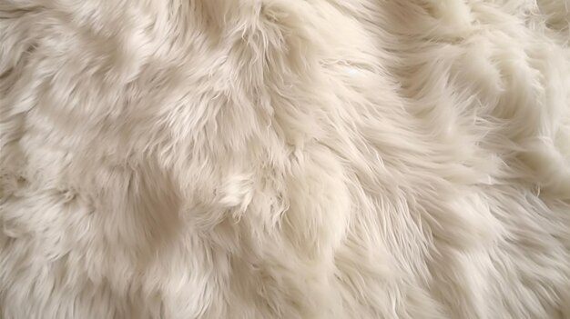 Background picture of a soft fur white carpetwoolGenerative AI