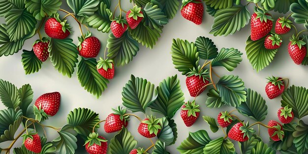 Photo background picture with berries a simple image of berry bushes raspberries strawberries and cherr