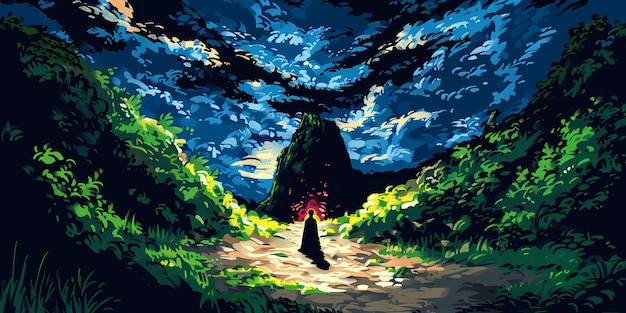 魔法使いのイメージを描いた背景画像 魔法の儀式 幻想の魔法