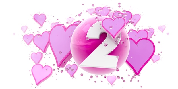 Photo background in pink colors with hearts and spheres