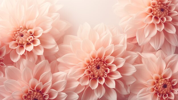 Background of pink dahlias copy space floral card