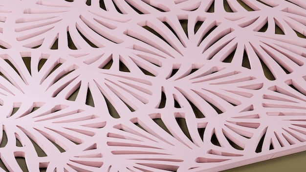 Background or pink wallpaper ornament detail, 3D design