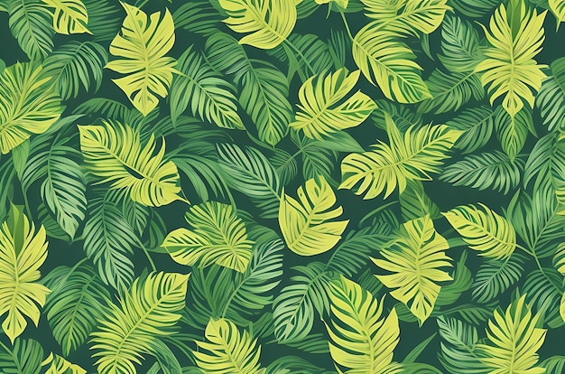 Background of plant leaves and tropical flower design for wallpaper