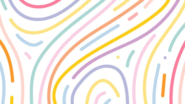 かわいいパステルラインのパターンで透明な背景のpng