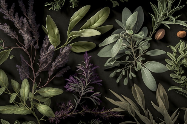 Photo background of provencal herbs generative aix9