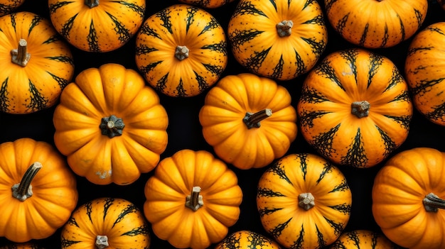 Photo background of pumpkins top view photo