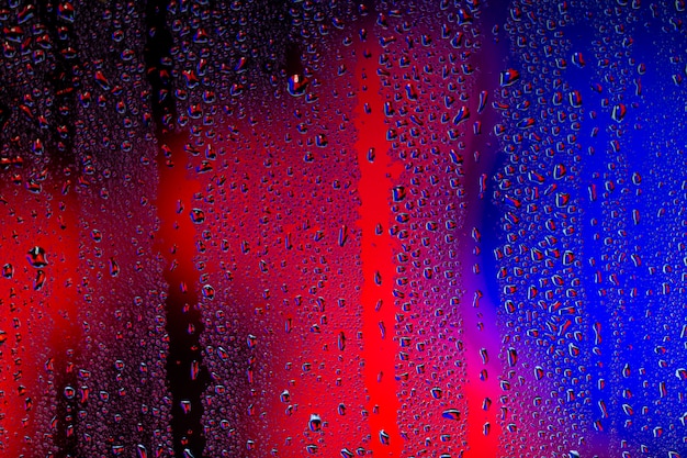 Background rain drops close up